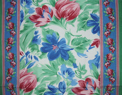 Floral Brush Print Cotton Table Runner 72" x 15" Multi Color