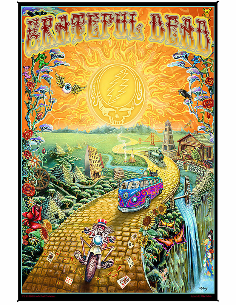 Grateful Dead Golden Road Heady Art Print Mini Tapestry 30x45