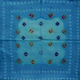 Handcrafted Light Cotton Tie Dye Scarf 20 x 20 Turquoise