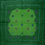Handcrafted Light Cotton Tie Dye Scarf 20 x 20 Green