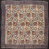 Kalamkari Schal mit Veggie-Dye-Blockdruck, weiche, leichte Baumwolle, 20 x 20