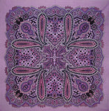 Cotton Paisley Head Scarf Bandana 22" x 22" Lilac
