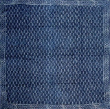 Eșarfă Batik Blue Indigo Dabu Wax Bumbac ușor 42 x 42