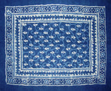 Federa per cuscino reversibile in cotone blu indaco Dabu con stampa a blocchi 28" x 24" blu indaco