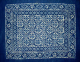 Travesseiro de algodão reversível, fronha, azul índigo, estampa em bloco Dabu, 28" x 24" azul índigo
