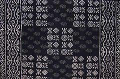 Cotton Pillow Cover Veggie Dye Block Print 30" x 20" Basic Black