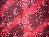 Cosmic Celestial Batik Shawl Wrap Scarf 24 x 66 Dark Red