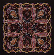 Cotton Paisley Head Scarf Bandana 22" x 22" Black Red