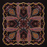 Cotton Paisley Head Scarf Bandana 22" x 22" Black Red