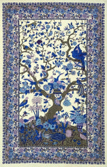 Tree of Life Tapestry Cotton Bedspread 106" x 88" Full-Queen Blue/Purple