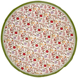 Floral Berry Round Cotton Tablecloth 72" Multi Color