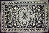 Cotton Marine Spread or Tablecloth 90" x 60" Black & White