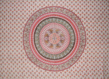 Mantel rectangular de algodón con estampado indio de mandala, 88 "x 58", rojo