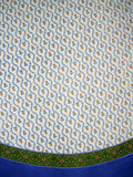 Buti Print Round Cotton Tablecloth 68" Blue