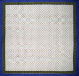 Mantel cuadrado de algodón con estampado Buti, 60 "x 60", azul