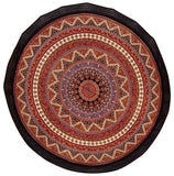 Indian Mandala Print Round Cotton Tablecloth 88" Brown