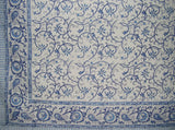 Blokprint Rajasthan Vine vierkant katoenen tafelkleed 60 x 60 inch blauw