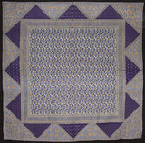 Geometrinen kukka neliönmuotoinen puuvillainen pöytäliina 70" x 70" violetti