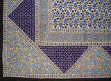 Toalha de mesa geométrica floral quadrada de algodão 70" x 70" roxo