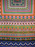 Mantel cuadrado de algodón con patrón geométrico, 70 "x 70", multicolor