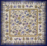 Skurrile Country-Tischdecke aus Baumwolle, quadratisch, 152,4 x 152,4 cm, Blau