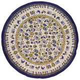 Whimsical Country Cotton Round Tablecloth 72" Blue