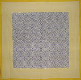 Moroccan Print Square Cotton Tablecloth 70" x 70" Periwinkle & Yellow