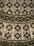 Moroccan Block Print Round Cotton Tablecloth 70" Blue