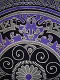 Mandala Elephant Print Round Cotton Tablecloth 90" Purple