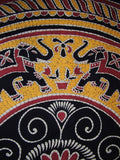 Mandala Elephant Print Round Cotton Tablecloth 90" Yellow Gold