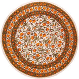 Okrągły obrus bawełniany w kwiaty francuski 70" szafran