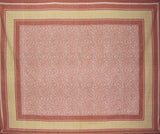 SALE Persian Filigree Block Print Tapestry Cotton Spread 106" x 70" Twin Coral