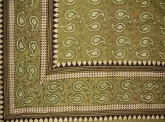 原始佩斯利塊印花掛毯棉質床罩 108 英寸 x 88 英寸全大床