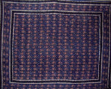 Primitive Paisley Block Print Tapestry Cotton Bedspread 108" x 88" Full-Queen