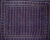 Primitive Paisley Block Print Tapestry Cotton Bedspread 108" x 108" Queen-King