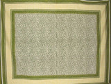 Persian Filigree Block Print Tapestry Cotton Bedspread 108" x 88" Full-Queen
