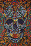 Psychedelic 3-D Skull Cotton Wall Hanging 90" x 60" Single Multi Color with FREE 3-D Glasses