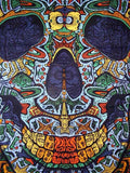 Psychedelic 3-D Skull Cotton Wall Hanging 90" x 60" Single Multi Color with FREE 3-D Glasses