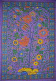 Tree of Life Tapestry Cotton Spread or Wall Hanging 90" x 60" Single Purple