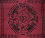 Celtic Circle Tapestry Cotton Bedspread 104" x 88" Full Burgundy