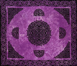 Celtic Tapestry Cotton Bedspread 104" x 88" Full Purple