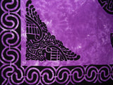 Celtic Tapestry Cotton Bedspread 104" x 88" Full Purple