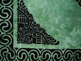 Keltisk gobeläng bomullsöverkast 104" x 88" Helgrön