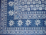 Dabu Indian Tapestry Cotton Bedspread 108" x 88" Full-Queen Blue