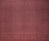 Floral Block Print Indian Tapestry Cotton Spread 106" x 72" Twin Cranberry