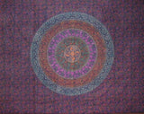 Sanganeer Blockdruck-Wandteppich-Tagesdecke aus Baumwolle, 274,3 x 274,3 cm, Queen-King-Blau