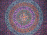 Sanganeer Block Print Tapestry Cotton Bedspread 108" x 88" Full-Queen Blue
