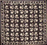 Celestial Print Tapestry Cotton Bedspread 108" x 108" Queen-King Black