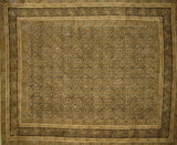 Colcha de algodão com estampa de bloco de corante vegetal 108" x 88" Full-Queen Green