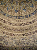 כיסוי מיטה שטיח כותנה הדפס בלוק צבע צמחוני 108 אינץ' x 88 אינץ' כחול מלכה מלא
